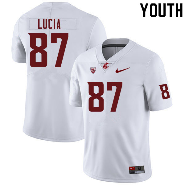 Youth #87 Zion Lucia Washington Cougars College Football Jerseys Sale-White - Click Image to Close